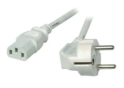 Image de Netzleitung Schutzkontakt 90° - C13 -- 180°, gris, 2,5 m, 3 x 1,00 mm²