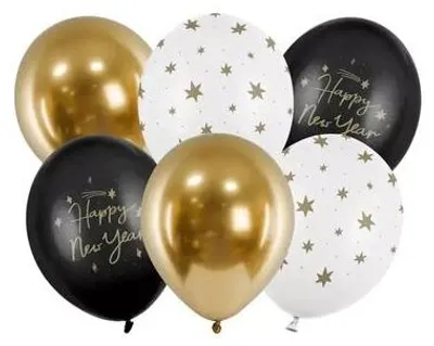 Zdjęcie produktu dla Balony 30 cm, Happy New Year, mix: