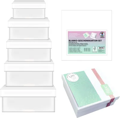 Produktbild von Geschenkkarton-Set blanko VE=5 Stück Quadratisch