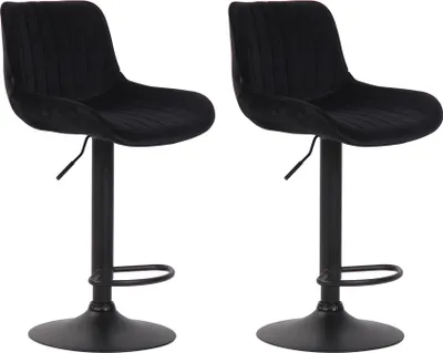 Produktbild von 2er Set Barhocker HLO-CP68 Samt schwarz  schwarz