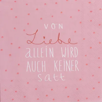 Produktbild von Räder Serviette 33x33cm, Von Liebe allein wird auch keiner satt
