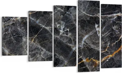 Produktbild von Bild auf Leinwand - Leinwandbild - 5 Teile - Marmor Stein Schwarz - 100x60cm - Wand Bild - Wanddeko - Wandbilder - Leinwanddruck - Bilder - Wanddekoration - Leinwand bilder - Wandbild - EG100x60-4899