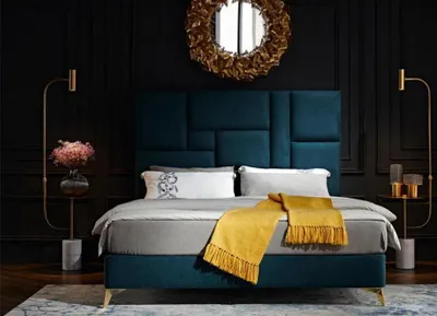 Produktbild von Designbett 180x200cm Doppelbett Bett Ehebett Design Luxus Luxur Polsterbett Neu