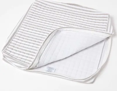Obrázek produktu pro HOMESCAPES Polstrovaný povlak na sedák 50 x 50 x 10 cm z bavlny, šedý pruhovaný