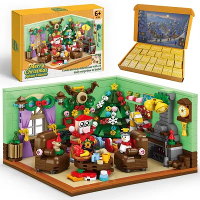 Productafbeelding van Adventskalender 2026 met 24 Dagen Bouwsteen Set voor Kerstmis Room