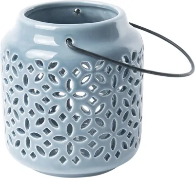 Produktbild von Esschert Design Windlicht S Blau hell Ø 9,9 cm