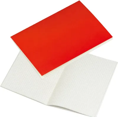 Produktbild von 4x Notizbuch / Notizheft DIN A5 / 100 karierte Seiten / Farbe: rot