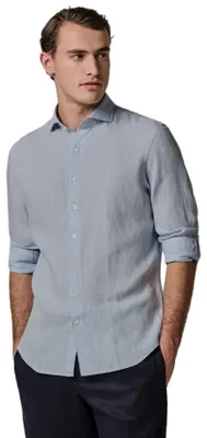 Produktbild von Hemd Profuomo hellblau Cutaway-Kragen Slim Fit Leinen