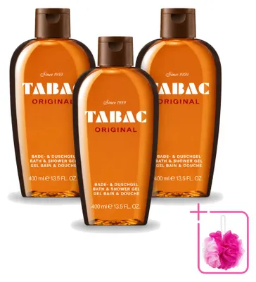 Produktbild von 3 x Tabac Original Bad- und Duschgel - Milde Reinigung - 400 ml - Sparpackung - 3 Stücke
