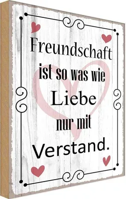 Produktbild von vianmo Holzschild 18x12 cm Freundschaft ist so wie Liebe Familie Freunde