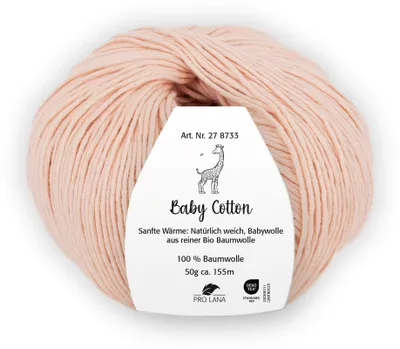 Produktbild von Pro Lana BABY Baumwolle 50 g 100 % Baumwolle Babywolle speichelecht 155 m Farbe 032 - puder