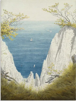 Produktbild von ARTland Glasbild Kreidefelsen auf Rügen. 1825/26. Größe: 45x60 cm