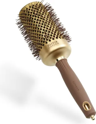 Obrázek produktu pro Olivia Garden | Kulatý kartáč Expert Blowout Shine - 55 mm - zlatý a hnědý - antistatický - lesk a styling