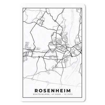 Obrázek produktu pro Podložka pod myš - Mapa - Rosenheim - Mapa města - 40x60cm - Podložka pod myš