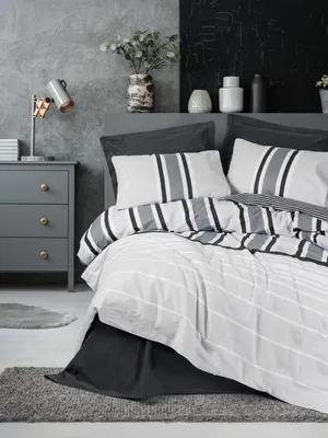 Immagine prodotto di L'Essentiel Linge de Maison, Nobby - Antracite, Set copripiumino matrimoniale Ranforce, 100% COTONE RANFORCE, 200 x 220 cm