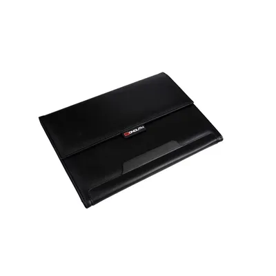 Produktbild von Monolith Tablet- Mappe - Schutzmappe mit Tabletständer - Reissverschluss - Leder Optik  - Schwarz - Kunstleder Body - 280 mm Höhe x 200 mm Breite x 20 mm Tiefe
