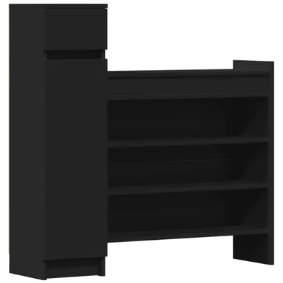 Immagine prodotto di vidaXL Scarpiera nera 100,5x28x100 cm Materiale a base di legno