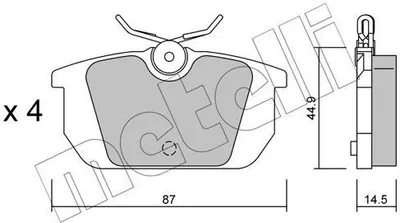 Produktbild von METELLI Bremsbeläge Satz Hinten Bremsklötze für ALFA ROMEO SPIDER (916S) 22-0064-0
