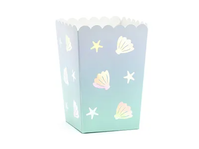 Immagine prodotto di Sacchetti per popcorn animali marini 7x7x12,5 cm set di 6 blu iridescente