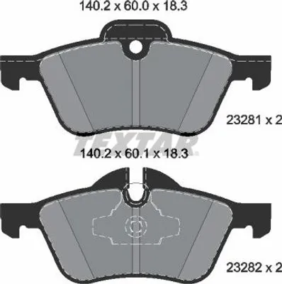 Produktbild von TEXTAR Bremsbeläge Satz Vorne für MINI Schrägheck (R50, R53) 2328181