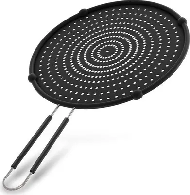 Produktbild von Famanu Spritzschutz für Pfannen 28 cm - hitzebeständig, mit Edelstahlgriff