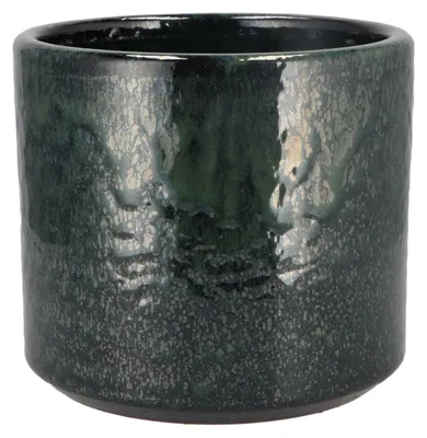Produktbild von DK Design Blumentopf Green Glaze - rund - grun - 18 x 20 cm - glanzend