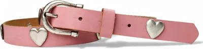 Produktbild von FRONHOFER süßer Kindergürtel mit Herznieten, echt Leder, 2,5 cm, silber