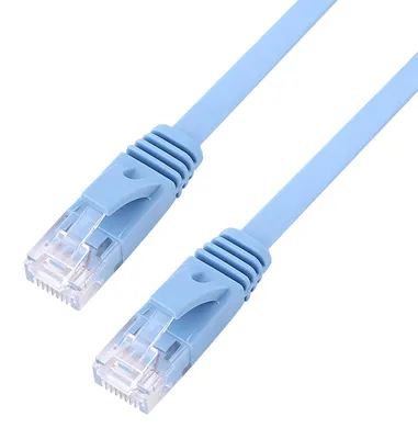 Zdjęcie produktu dla Płaski kabel sieciowy Ethernet RJ45 CAT6 UTP do routerów, 1000 M, niebieski, 0,5 m