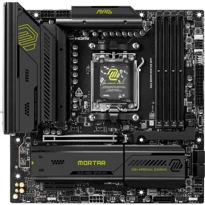 Zdjęcie produktu dla MSI MAG B850M MORTAR WIFI, AMD, Gniazdo AM5, AMD Ryzen 7000 Series, AMD Ryzen 8000 Series, AMD Ryzen 9000 Series, Gniazdo AM5, DDR5-SDRAM, 256 GB