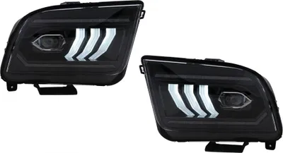 Image de Phares à LED pour Ford Mustang V avant Facelift 2005-2009 Clignotants dynamiques.