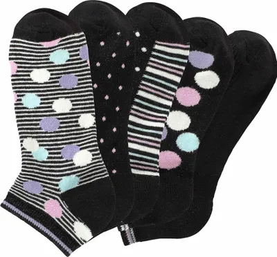 Produktbild von Bench Sneakersocken Damen bunte Söckchen, unterschiedliche Designs 5 -teilig schwarz Größe 35/38