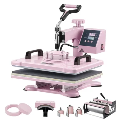 Produktbild von Wärmeübertragungspresse - Transferpresse - Textilpresse - Tassenpresse - Rosa 8-in-1 - 30,5 x 38,1 cm Heizplatte