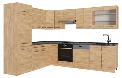 Immagine prodotto di Cucina angolare completa Vicco Fame-Line Rovere dorato/Rovere dorato 287 x 227 cm, PL Antracite, Model 56895
