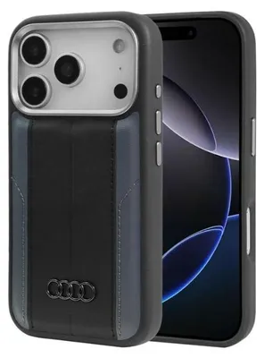 Produktbild von Hülle für iPhone 17 Pro Audi – MagSafe, Schutzhülle aus schwarzem Kunstleder