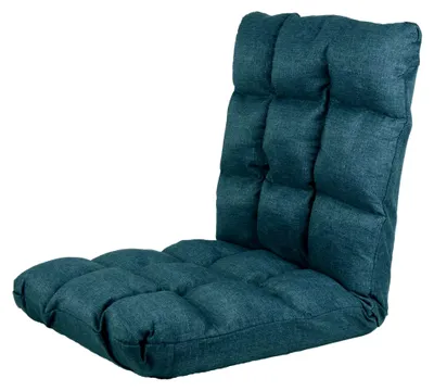 Produktbild von Bodenstuhl mit verstellbarer Rückenlehne, Sitzkissen in Blau, klappbares Bodenkissen, geeignet für den Außenbereich, ideal als Meditationsstuhl, Lesestuhl oder Stadionstuhl