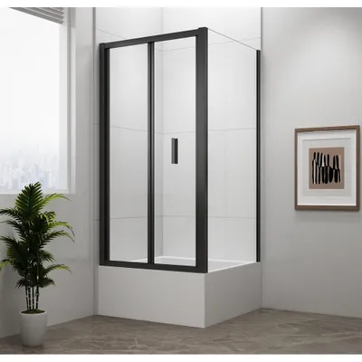 Immagine prodotto di DEEP BLACK Cabina doccia rettangolare 1000x750mm variante L/R, vetro trasparente