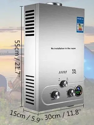 Produktbild von Warmwasserbereiter, LPG-Gas-Typ, effizientes Design, 12L