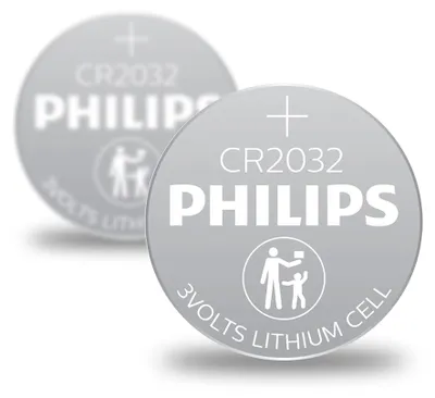 Image de Philips Pile bouton 1x2 lithium CR2032 - Pile - CR2032