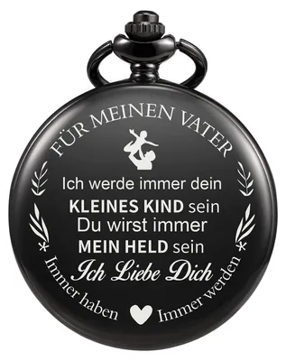 Productafbeelding van Solidchoice - Zakhorloge voor Vader met Ketting in Zwart