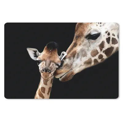 Produktbild von MuchoWow® Mauspad Mousepad Giraffe - Tiere - Schwarz - Porträt - Tiere 27x18 cm - Mousepads - Maus Mat - Pad - Mausunterlage - Büroartikel - Desk Matten
