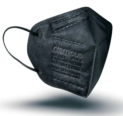 Produktbild von atemious PRO 2 BLACK FFP2 Maske – Schwarz, einzeln verpackt,  Germany