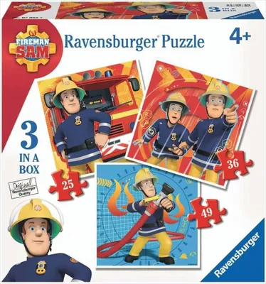 Obrázok produktu pre RAVENSBURGER Požiarnik Sam 3v1 puzzle (25,36,49 dielikov)