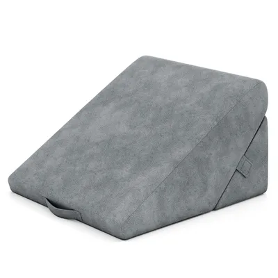 Produktbild von COSTWAY Keilkissen Lesekissen Rückenkissen Beinkissen, Memory Foam, Bezug waschbar, Reflux Kissen Bettsitzkissen ergonomisch Relaxkissen Grau