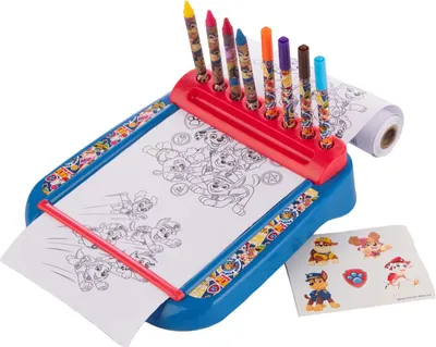Image de Planche à dessin Sambro Paw Patrol avec set de peinture à roulettes, 12 pcs.