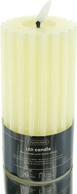 Immagine prodotto di Lumineo LED candela di cera Crema bianco crema Ø 7 cm altezza 17,3 cm bianco caldo interno