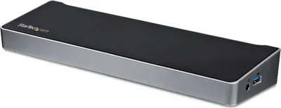 Produktbild von StarTech.com Triple-Video Laptop Dockingstation - Windows / macOS - Unterstützt drei Displays, 2x DisplayPort und HDMI oder 4K Ultra HD an einem Monitor - Dockingstation - USB - 1GbE - für P/N: ARMBARTRIO2, ARMTRIO, LTLOCK
