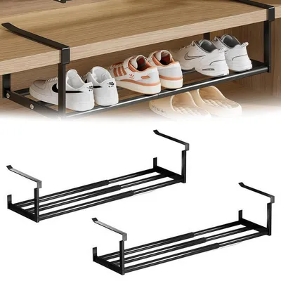 Produktbild von Hängeregal Metall Schwarz 2 Stück Teleskop 40-70cm