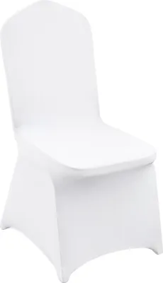Produktbild von SucceBuy 50PCS kryty stoličiek strečové Elastanové kryty stoličiek, odnímateľné umývateľné, na svadbu, dovolenku, banket, večierok, večeru, biele
