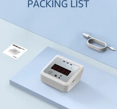 Zdjęcie produktu dla 2 w 1 Automatyczny termometr cyfrowy Bezkontaktowy pomiar temperatury na podczerwień + Wyświetlanie czasu Mini termometr biurkowy Wysoka dokładność Przełączany głosowy alarm wysokiej temperatury ��/�H