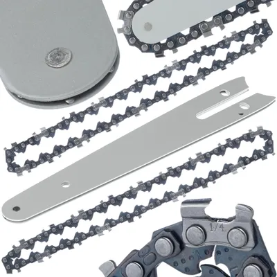 Obrázek produktu pro Rosfix Sada Lišty 6” + 2x Řetěz – Mini Vodicí Lišta pro Motorovou Pilu 18,5 cm, 1/4” 37DL | Příslušenství pro Akumulátorové Motorové Pily